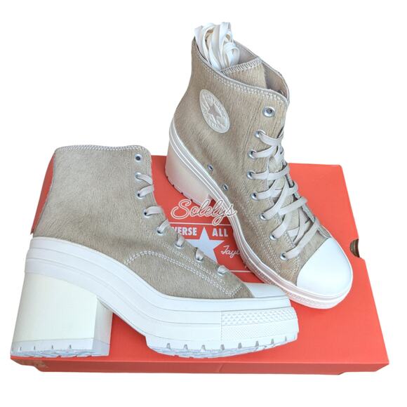 Converse Chuck 70 De Luxe Heel Genuine Calf Pony Hair Platform Sneaker 9 NEW - Picture 11 of 11